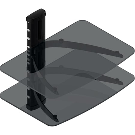 Tygerclaw Double Layers DVD Stand with Black Color Glass - Black LCD8217BLK